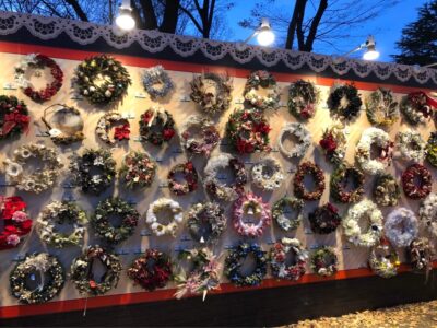 展示されているクリスマスリースすべてプレゼント☆日比谷公園で